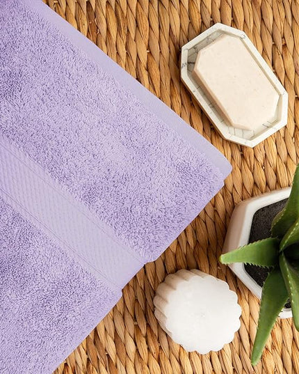Superior Egyptian Cotton Pile 10 Piece Towel Set, Includes 2 Bath, 4 Hand, 4 Face Towels/Washcloths, Ultra Soft Luxury Towels, Thick Plush Essentials, Guest Bath, Spa, Hotel Bathroom, Purple