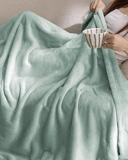 Bedsure GentleSoft Sage Green Fleece Throw Blanket - 300GSM Soft Lightweight Plush Cozy Blankets for Bed, Sofa, Couch, Travel, Camping