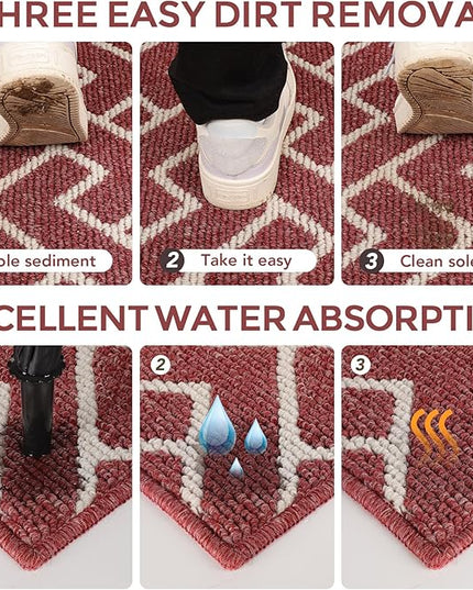 hicorfe Indoor Doormat,Front Back Door Mat Rubber Backing Non Slip Door Mats 47"x71" Absorbent Resist Dirt Entrance Doormat Inside Floor Mats for Entryway Washable Low-Profile