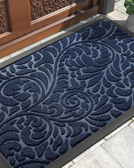 Yimobra Large Door Mat Outside Entrance 36x24, Waterproof Sturdy Outdoor Mats for Front Door, Heavy Duty Non-Slip Doormat for Garage Patio Entryway Indoor, Easy Clean, Blue