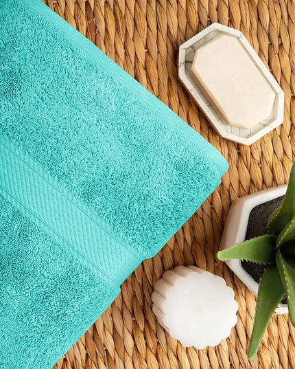Superior Egyptian Cotton Pile 10 Piece Towel Set, Includes 2 Bath, 4 Hand, 4 Face Towels/Washcloths, Ultra Soft Luxury Towels, Thick Plush Essentials, Guest Bath, Spa, Hotel Bathroom, Turquoise