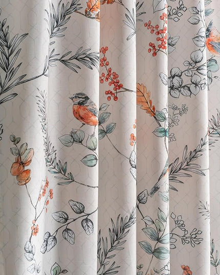 Maison d' Hermine Curtains for Living Room 100% Cotton 96 inch Length Two Panels Light Filtering Curtains for Bedroom Windows with Rod and Loop Pockets Drapes (Whitish Shabby Chique, 50" W x 96" L)