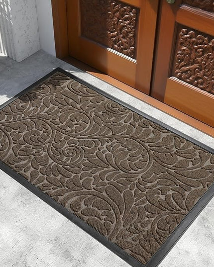 Yimobra Extra Large Door Mat 60x36, Waterproof Sturdy Outdoor Mats for Front Door, Heavy Duty Non-Slip Doormat for Garage Patio Entryway Indoor, Easy Clean, Brown