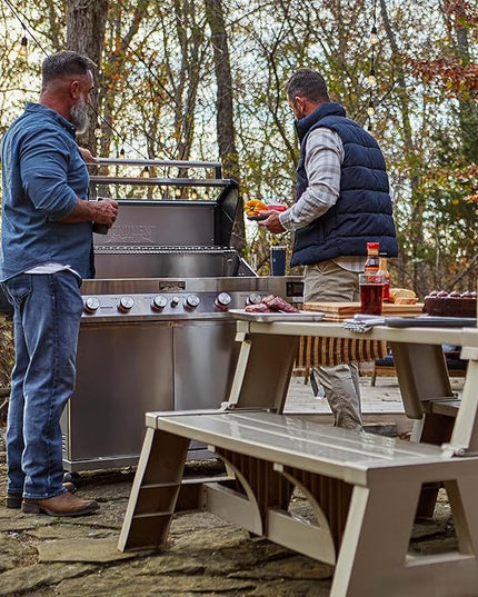 Monument Grills 6-Burner Convertible Natural Gas Smart bbq Grill Stainless Steel Denali 605 with Rotisserie Kit