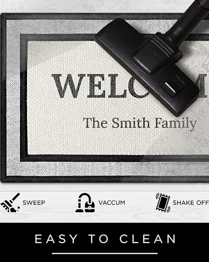 My Sign Center Personalized Doormat, Custom Welcome Mat for Front Door, Indoor/Outdoor Anti Slip Backing, 18x30 Inches, Polyestere Top Made in USA