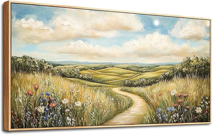 PHAOHUAXM Wall Art For Living Room Canvas Wall Decor For Bedroom Print Ink-Wash Landscape Paintings Office Restaurant Room Decorations Printing Artwork Ready To Hang Home Decor Wood Framed 20"X40"