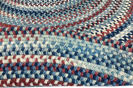 Capel American Heritage Barn Blue 7' 0" Round Braided Rug