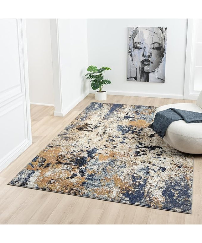 Keen Home Design Area Rugs - 6x9 Non-Shedding, Abstract Rugs for Kitchen, Living Room, Bedroom, Dining Room, Entryway - Size: 5'11" x 9'2", Multi