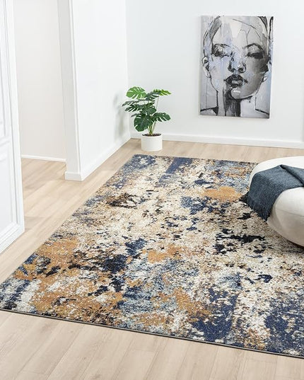 Keen Home Design Area Rugs - 4x6 Non-Shedding, Abstract Rugs for Kitchen, Living Room, Bedroom, Dining Room, Entryway - Size: 4' x 6', Multi
