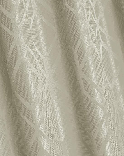 Amazon Basics Jacquard 2-Piece 100% Blackout Curtains, Living Room and Bedroom Drapes, Thermal Insulated Window Treatment, 42"x84", Beige