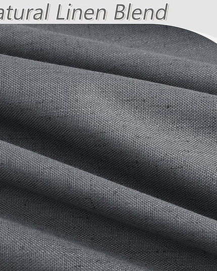 Guken 100% Blackout Curtains 120 Inch Length 2 Panels Set for Living Room Bedroom Back Tab Thermal Insulated Black Out Linen Drapes Room Darkening Blazer Grey,52x120
