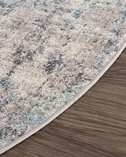 BoutiqueRugs Orrick Oriental Boho Vintage Area Rug - Farmhouse Traditional Patterned Carpet for Living Room, Bedroom - Pale Blue, Aqua, Cream, Brown - 7'10" x 10'3" (8x10)