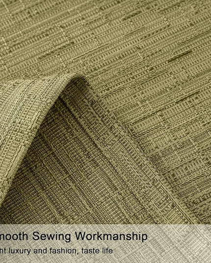 Jacquard Linen Curtains 63 inch Length 2 Panels Thick Faux Linen Blended Window Drapes Burlap Textured Curtains with Grommet for Living Room Bedroom Farmhouse (42x63 Olive Green) Natural