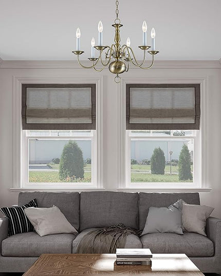 Livex Lighting 5006-91 Williamsburgh 6 Light Brushed Nickel Chandelier,18Hx24W,5006-91