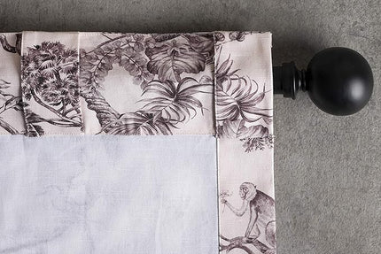 Maison d' Hermine Curtains for Living Room 100% Cotton 96 inch Length One Panel Light Filtering Toile Curtains for Bedroom Windows with Rod and Loop Pockets Drapes (Bonobo Brown, 50" W x 96" L)