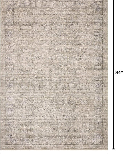Loloi Amber Lewis Alie Collection ALE-03 Taupe/Dove 7'-10'' x 7'-10'', .13'' Pile Height, Round Area Rug
