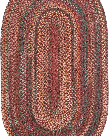 Capel American Heritage Red 0' 24" X 0' 36" Oval Braided Rug