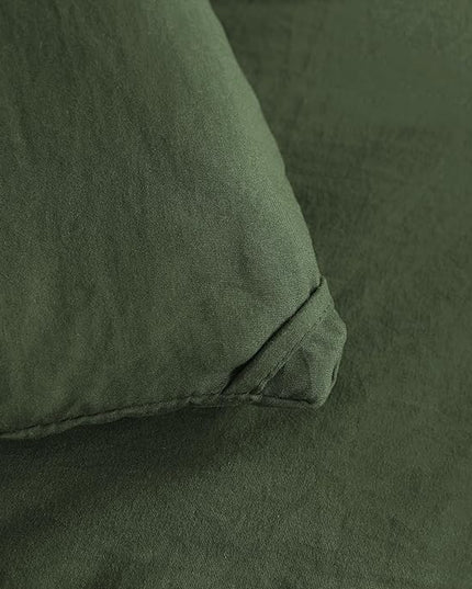 NTBAY Twin Comforter Set with Sheets, 5 Pieces Soft and Breathable Twin Bedding Set, Twin Bed in a Bag, Down Alternative Comforter Set Solid Color All Season, Kids Bedding Set, Olive Green