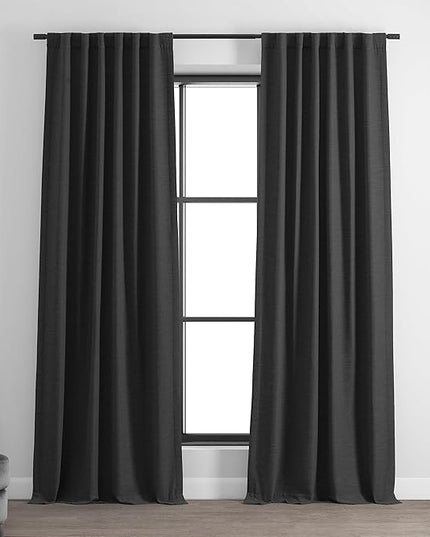 HPD Half Price Drapes Bellino Room Darkening Curtains 84 Inches Long Curtains for Bedroom & Living Room (1 Panel), 50W x 84L, Smoked Truffle