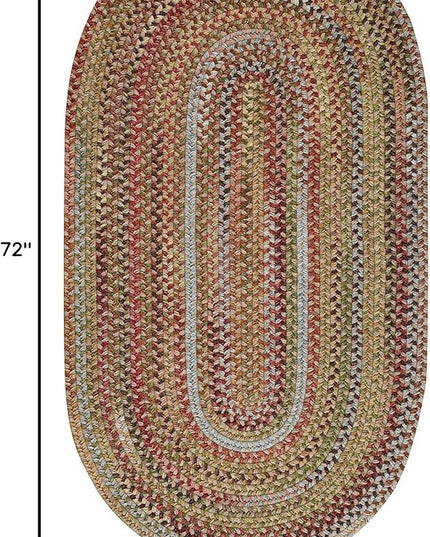 Capel American Heritage Olive Tan 4' 0" X 6' 0" Oval Braided Rug