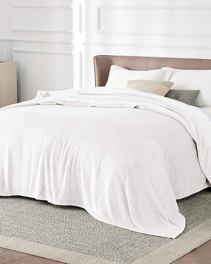 Bedsure GentleSoft Fleece Blanket California King White - Lightweight Plush Fuzzy Cozy Soft Bed Blankets, 102x96 inches