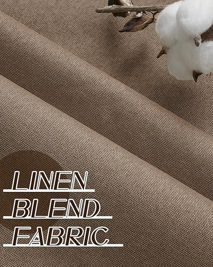 100% Blackout Taupe Curtains 84 Inch Length for Bedroom, Linen Textured Thermal Insulated Soundproof Lightweight Grommet Curtain Panels for Living Room, Warm Taupe, W52 x L84, 2 Panels