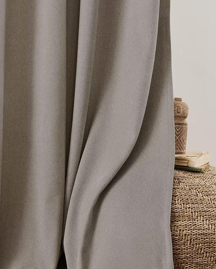Joydeco Faux Linen Curtains 84 Inch Length 2 Panels Set, Light Filtering Curtains for Bedroom, 52 Inches Wide Living Room Drapes with Rod Pockets(52x84 inch, Linen)