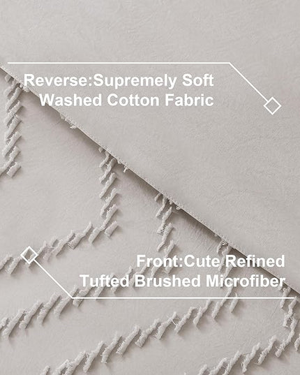 Litanika Linen King Size Comforter Set with Sheets - 7 Pieces Bed in a Bag King Boho Tufted Complete Bedding Sets with Comforter, Sheets, Pillowcases & Shams