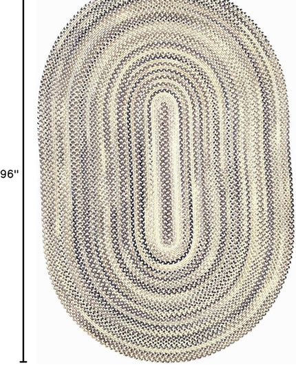 Capel American Heritage Pewter 5' 0" X 8' 0" Oval Braided Rug
