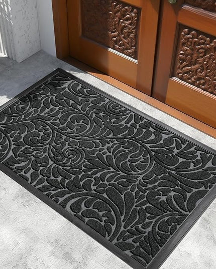 Yimobra Extra Large Door Mat 60x36, Waterproof Sturdy Outdoor Mats for Front Door, Heavy Duty Non-Slip Doormat for Garage Patio Entryway Indoor, Easy Clean, Black