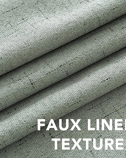 H.VERSAILTEX 100% Blackout Curtains for Bedroom Thermal Insulated Linen Textured Curtains Heat and Full Light Blocking Drapes Living Room Curtains 2 Panel Sets, Green Bay, 52x72 Inch