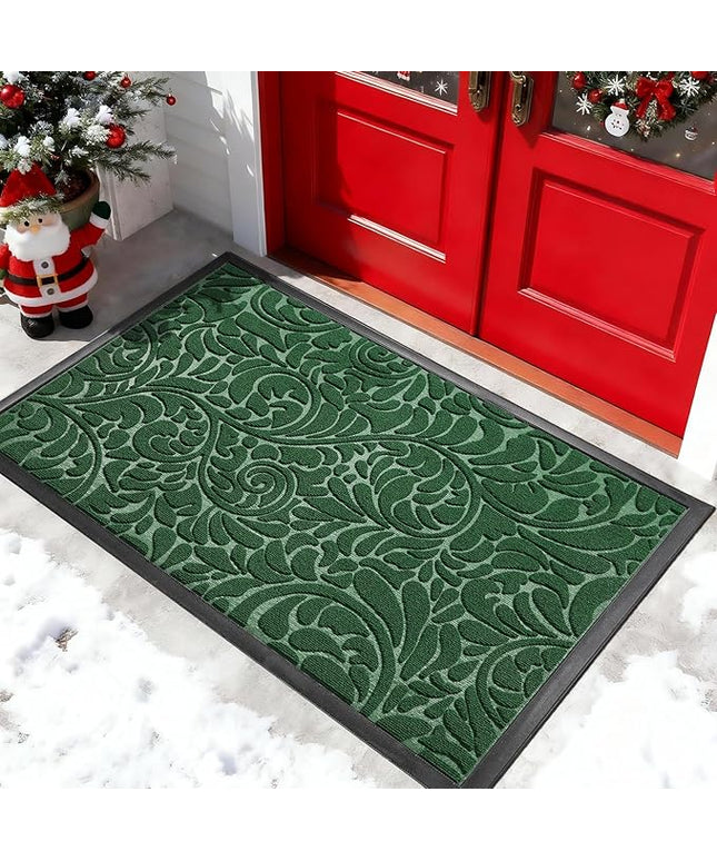 Yimobra Extra Large Door Mat 60x36, Waterproof Sturdy Outdoor Mats for Front Door, Heavy Duty Non-Slip Doormat for Garage Patio Entryway Indoor, Easy Clean, Green