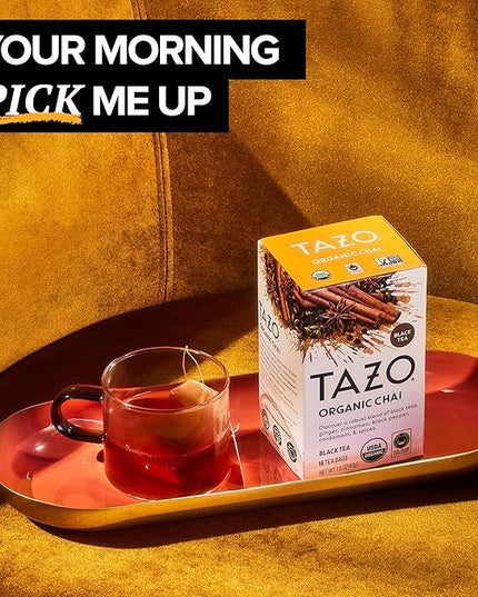 TAZO Tea Bags, Regenerative Organic: Chai Black Tea, Awake English Breakfast Black Tea, & Earl Grey Tea 16 CT (1ea) (Variety Pack)