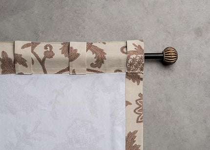 Maison d' Hermine Curtains for Living Room 100% Cotton 124 inch Length Two Panels Light Filtering Curtains for Bedroom Windows with Rod and Loop Pockets Drapes (Artisan Love Sand, 50" W x 124" L)
