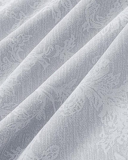 FMFUNCTEX Grey Floral Jacquard Blackout Curtains 84 Inches Long for Bedroom, Scroll Flower Chenille Farmhouse Curtains for Living Room Darkening Thermal Insulated Grommet Window Drapes 2 Panels
