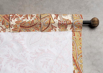 Maison d' Hermine Curtains for living room 100% Cotton 96 inch length Two Panels Light Filtering Curtains for Bedroom Windows with rod and loop Pockets Drapes (Kashmir Paisley Multicolor, 50"W x 96"L)
