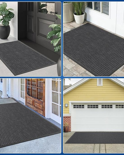 Durable Front Door Mat, 48" x 36" Heavy Duty Indoor Outdoor Doormat for Entryway, Non-Slip Rubber Backing, Stain and Fade Resistant Commercial Floor Mat for Home Office Entry