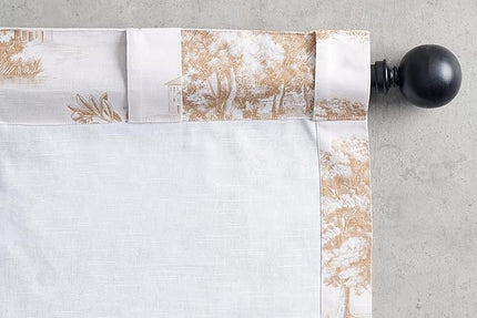 Maison d' Hermine Curtains for Living Room 100% Cotton 84 inch Length Two Panels Light Filtering Toile Curtains for Bedroom Windows with Rod and Loop Pockets Drapes (Trianon Bronze, 50" W x 84" L)