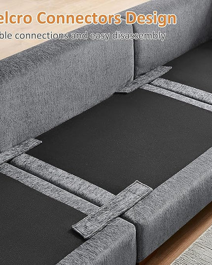 VANOMi Large Modular Sectional Sofa, Oversized Couch with Ottoman, Cloud Couch Deep Seat Sofa with Thick Cushion, Convertible Sectional Couches for Living Room Office Apartment