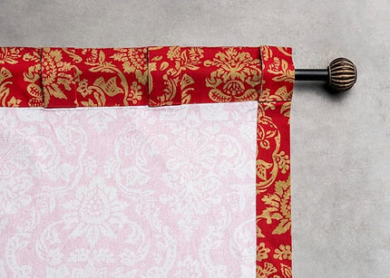 Maison d' Hermine Curtains for Living Room 100% Cotton 124 inch Length Two Panels Light Filtering Curtains for Bedroom Windows with Rod and Loop Pockets Drapes (Sofia, 50" W x 124" L)