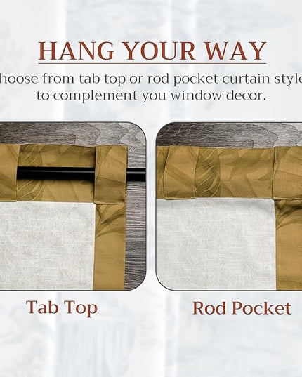 Maison d' Hermine Curtains for Living Room 100% Cotton 108 inch Length One Panel Light Filtering Curtains for Bedroom Windows with Rod and Loop Pockets Drapes (Creole Caramel, 50" W x 108" L)