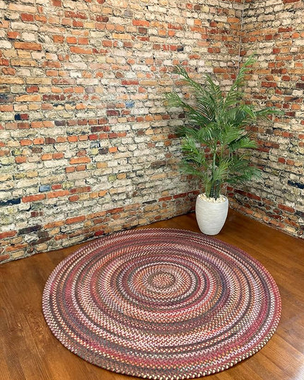 Capel American Heritage Red 8' 0" Round Braided Rug