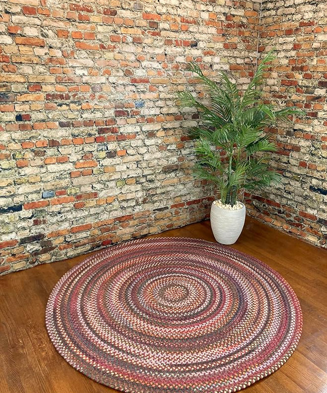 Capel American Heritage Red 8' 0" Round Braided Rug