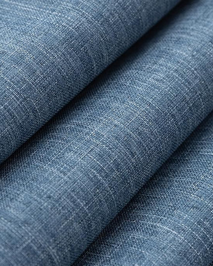 Blue Linen Blackout Curtains 84 Inch Length 2 Panels Set for Bedroom Living Room Grommet 100% Black Out Linen Drapes Room Darkening Window Curtains 84 Inches Long Stone Blue