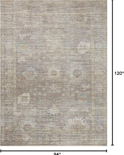 Loloi Magnolia Home by Joanna Gaines Millie Collection MIE-05 Stone/Natural 7'-10" x 10', .25" Pile Height, Area Rug