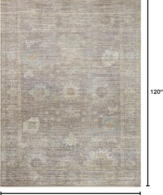 Loloi Magnolia Home by Joanna Gaines Millie Collection MIE-05 Stone/Natural 7'-10" x 10', .25" Pile Height, Area Rug