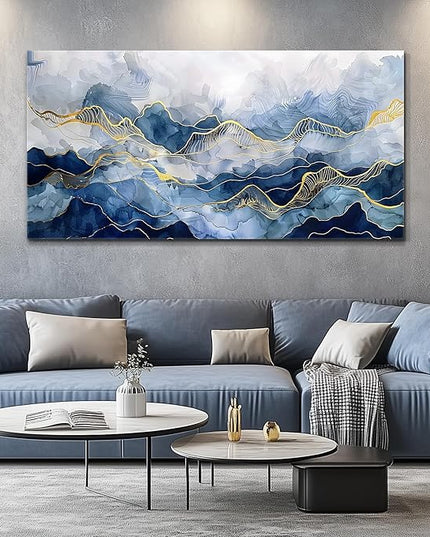 FUHAIHUA Abstract Ink Paintings Canvas Decor For Bedroom Wall Art For Living Room Office Decorations Minimalism Pictures Canvas Prints Artwork Ready to Hang Modern Home Decor 20"X40"