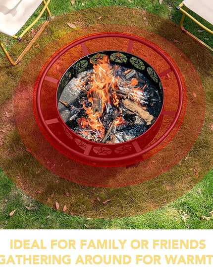 38” Wood Burning Fire Pits for Outside,3-in-1 Fire Pit with Grill, Spark Screen & Fire Poker,Outdoor Firepit Table with Swivel Cooking Grate for Yard BBQ Bonfire Patio Camping (38 inch)