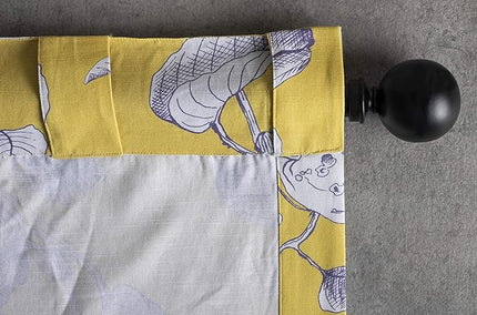 Maison d' Hermine Curtains for Living Room 100% Cotton 96 inch Length One Panel Light Filtering Curtains for Bedroom Windows with Rod and Loop Pockets Drapes (Manon Yellow, 50" W x 96" L)