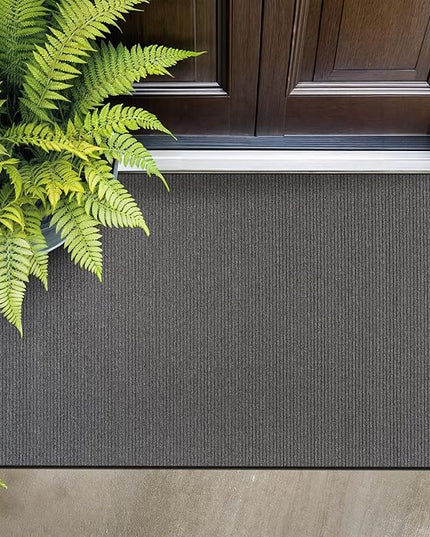 Beverly Rug Non-Slip Modern Entry Rug 2x3 Solid Traditional Rubber Backing Machine Washable Soft Thin Indoor Area Rugs for Living Room Stain Resistant Non Shedding Casual Carpet (2 x 3 Gray)